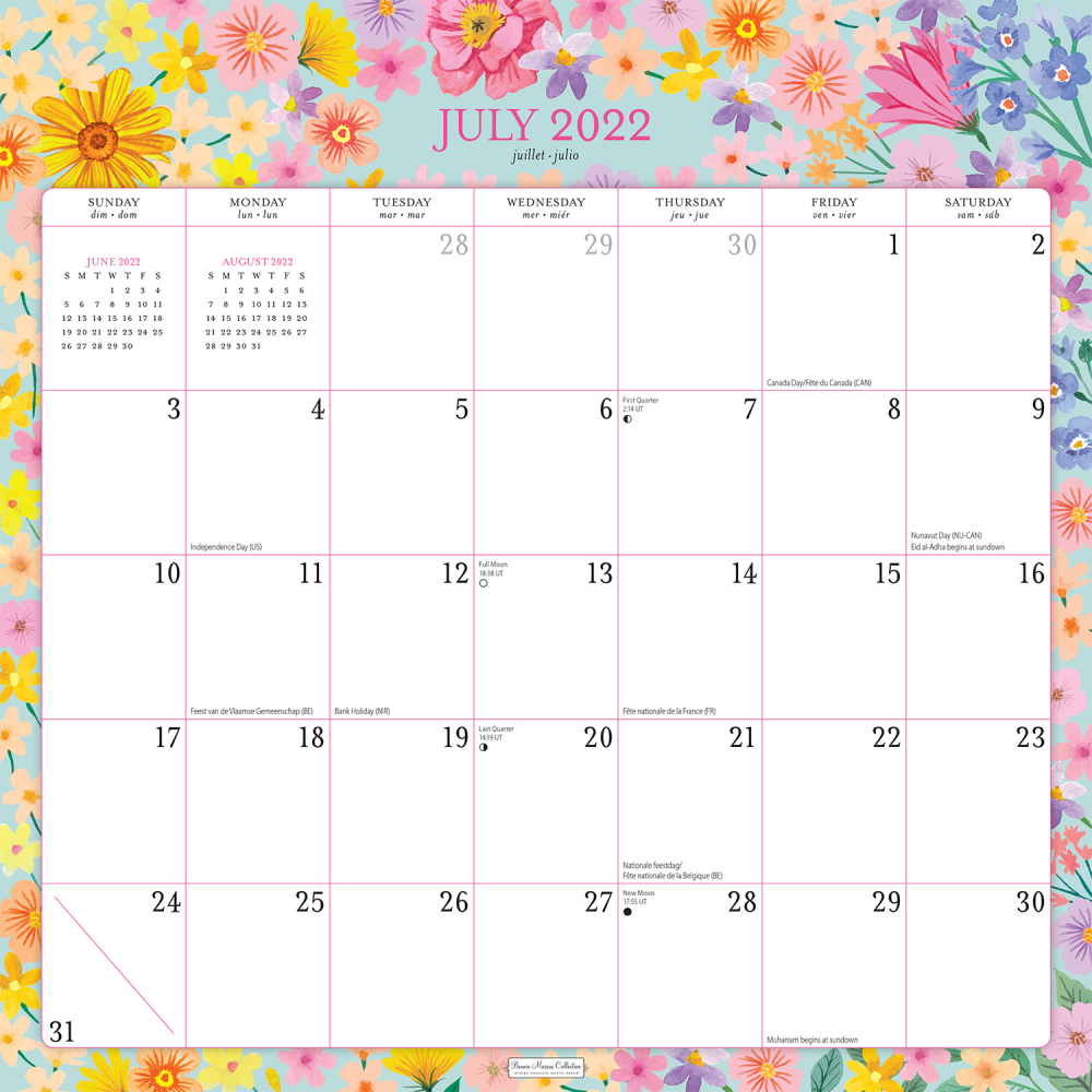 2023-2024 Brown Trout Traditional 18-Month Monthly Wall Calendar, 12in x 12in, Bonnie Marcus, July 2023 To December 2024