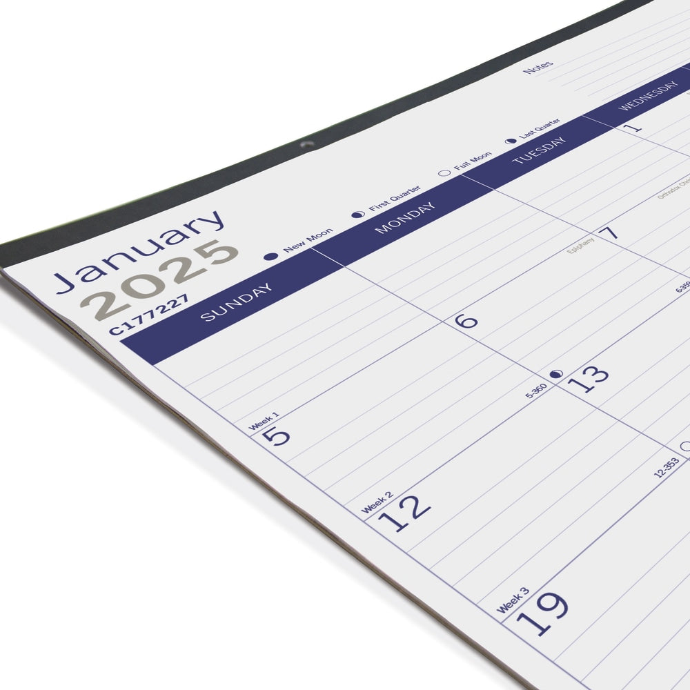 2025 Blueline DuraGlobe Monthly Desk Pad Calendar, 22in x 17in, January to December, C177227