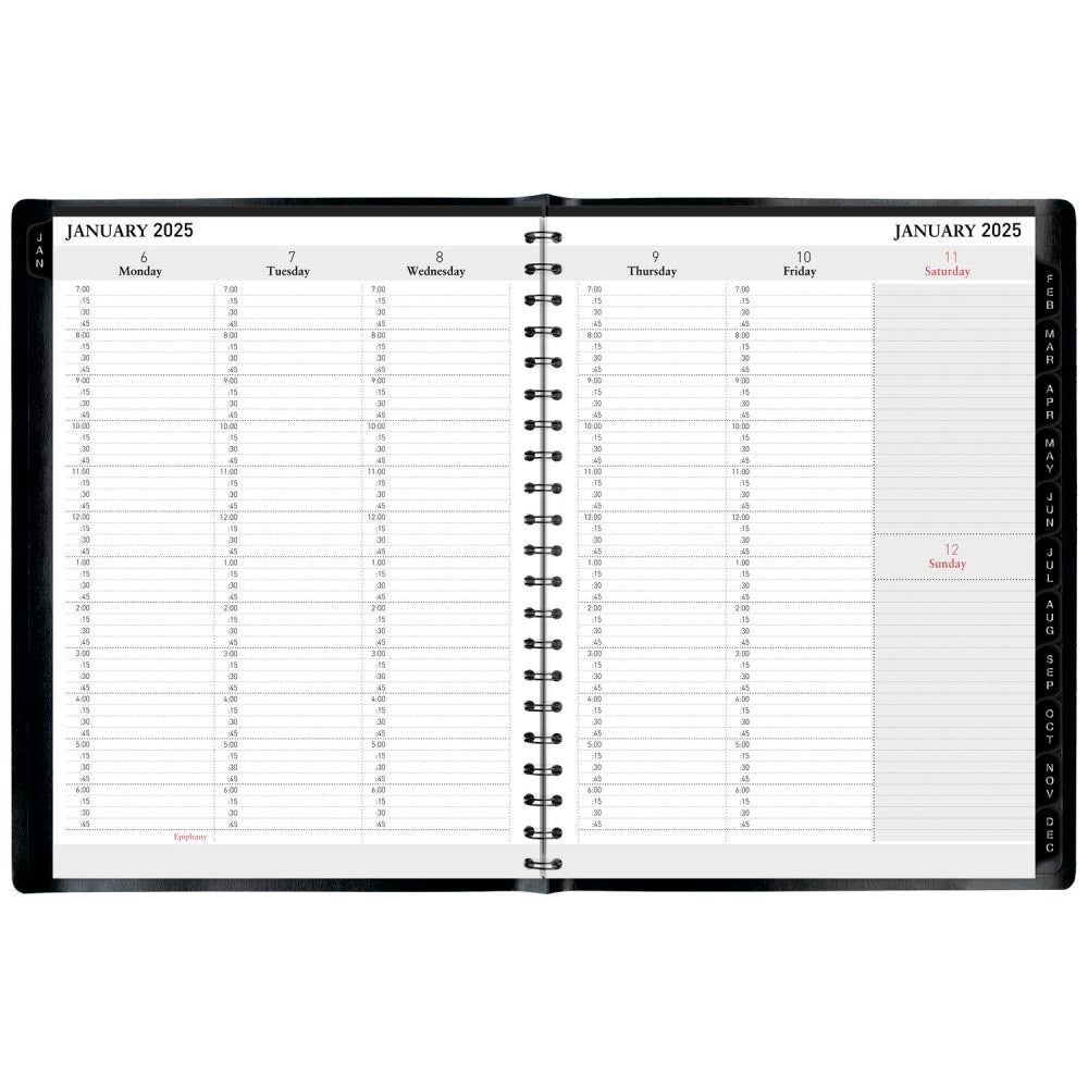 2025 Office Depot Weekly/Monthly Planner, 8in x 11in, Black, January To December, OD710800