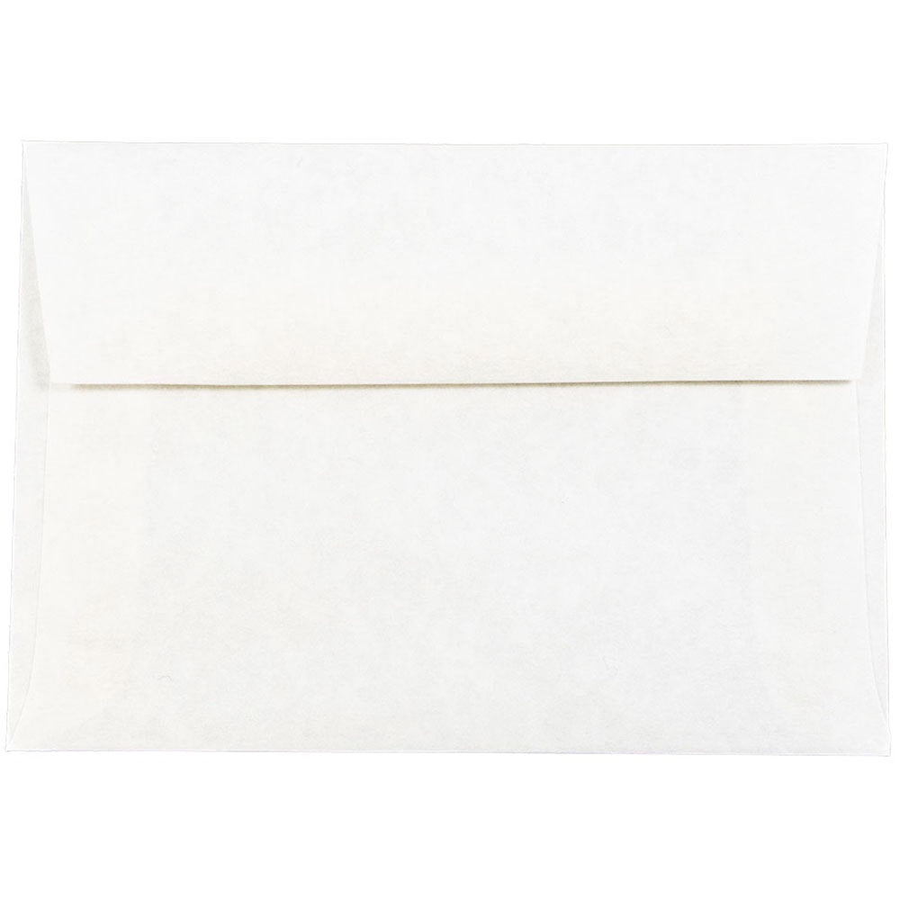 JAM Paper Booklet Envelopes, #4 Bar (A1), Gummed Seal, 30% Recycled, White, Pack Of 25