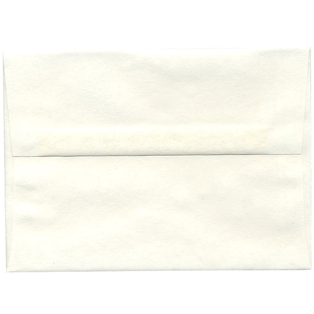 JAM Paper Parchment Booklet Invitation Envelopes, A7, Gummed Seal, 30% Recycled, White, Pack Of 25