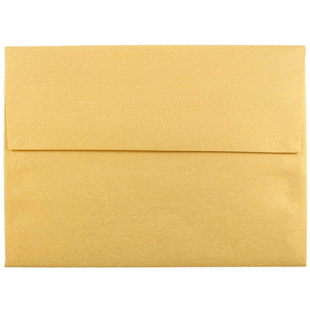 JAM Paper Booklet Invitation Envelopes, A6, Gummed Seal, Stardream Metallic Gold, Pack Of 25