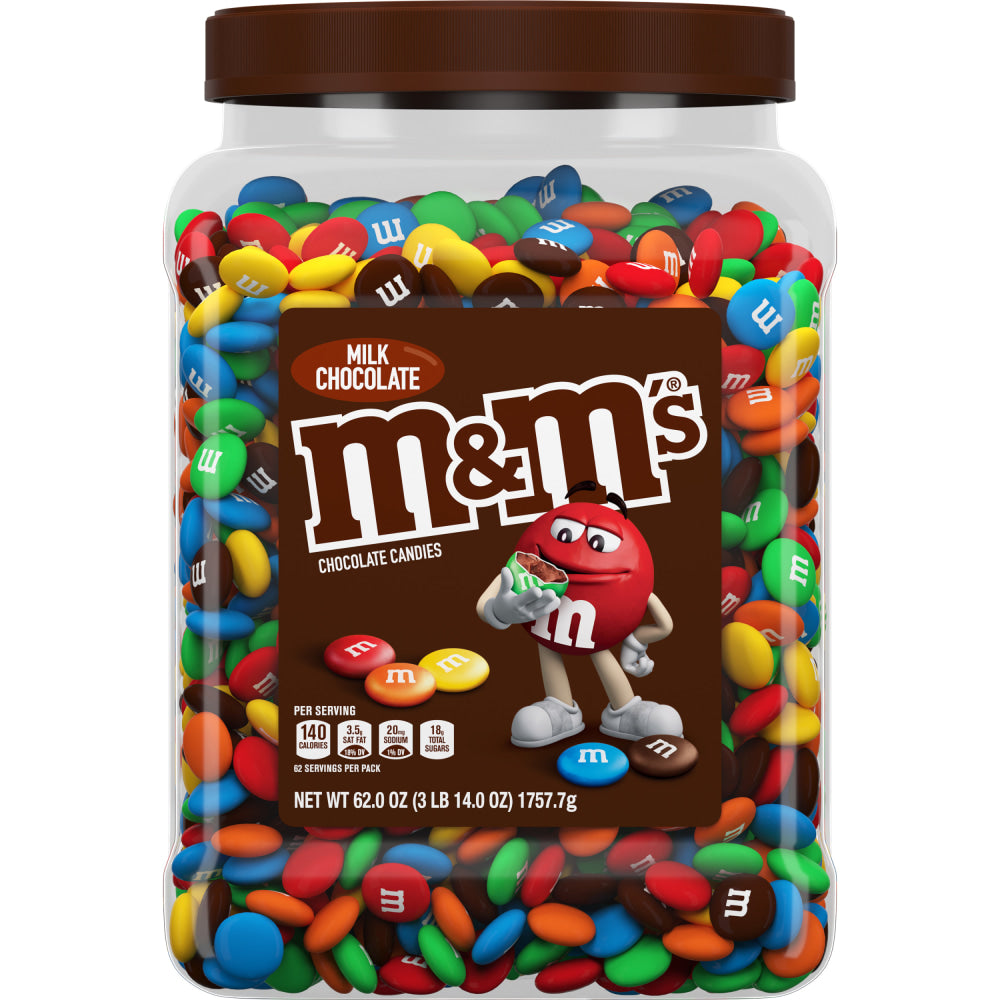 M&Ms Milk Chocolate Candies Jar, 62 Oz