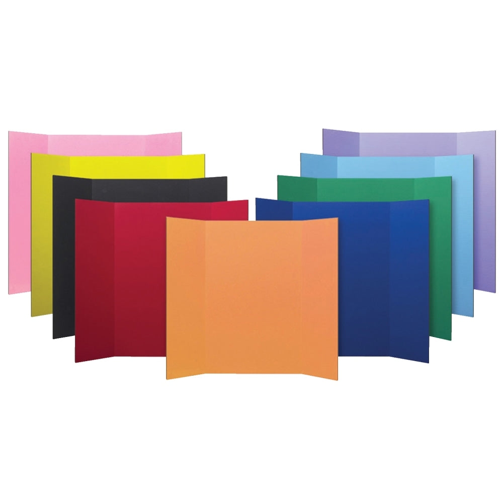 Flipside Corrugated Project Boards, 48in x 36in, 9 Assorted Colors, Pack Of 24