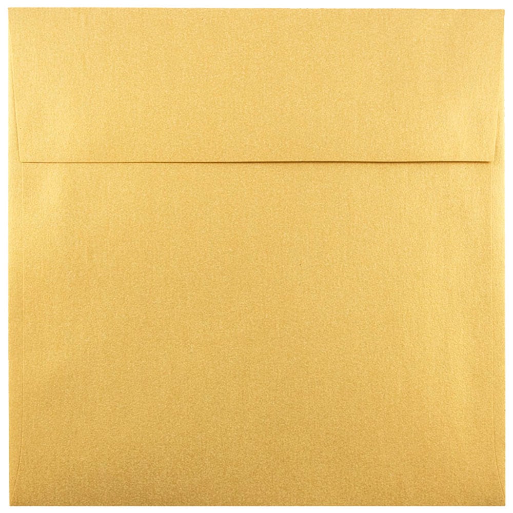JAM Paper Square Stardream Metallic Envelopes, 6in x 6in, Gummed Seal, Gold, Pack Of 25