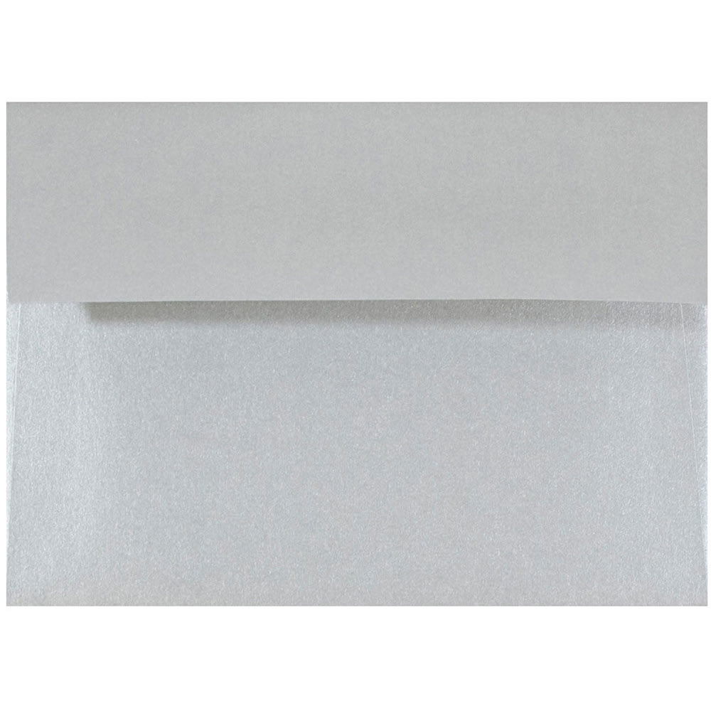 JAM Paper Booklet Envelopes, #4 Bar (A1), Gummed Seal, Stardream Silver Metallic, Pack Of 25