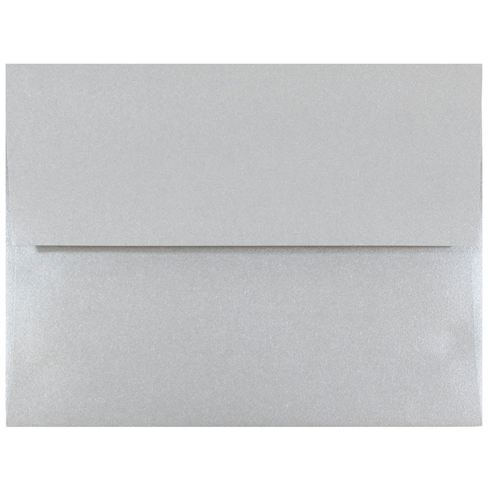 JAM Paper Booklet Invitation Envelopes, A2, Gummed Seal, Stardream Metallic Silver, Pack Of 25