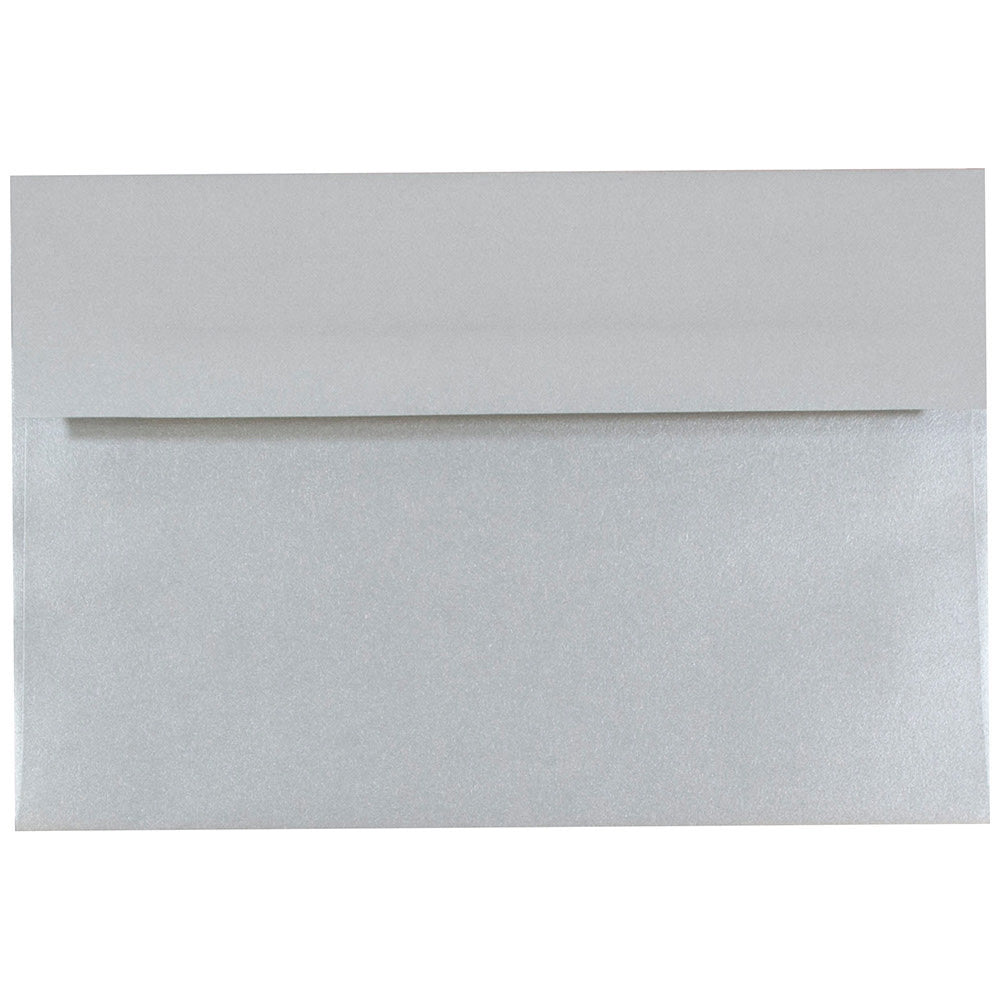 JAM Paper Booklet Invitation Envelopes, A8, Gummed Seal, Stardream Metallic Silver, Pack Of 25