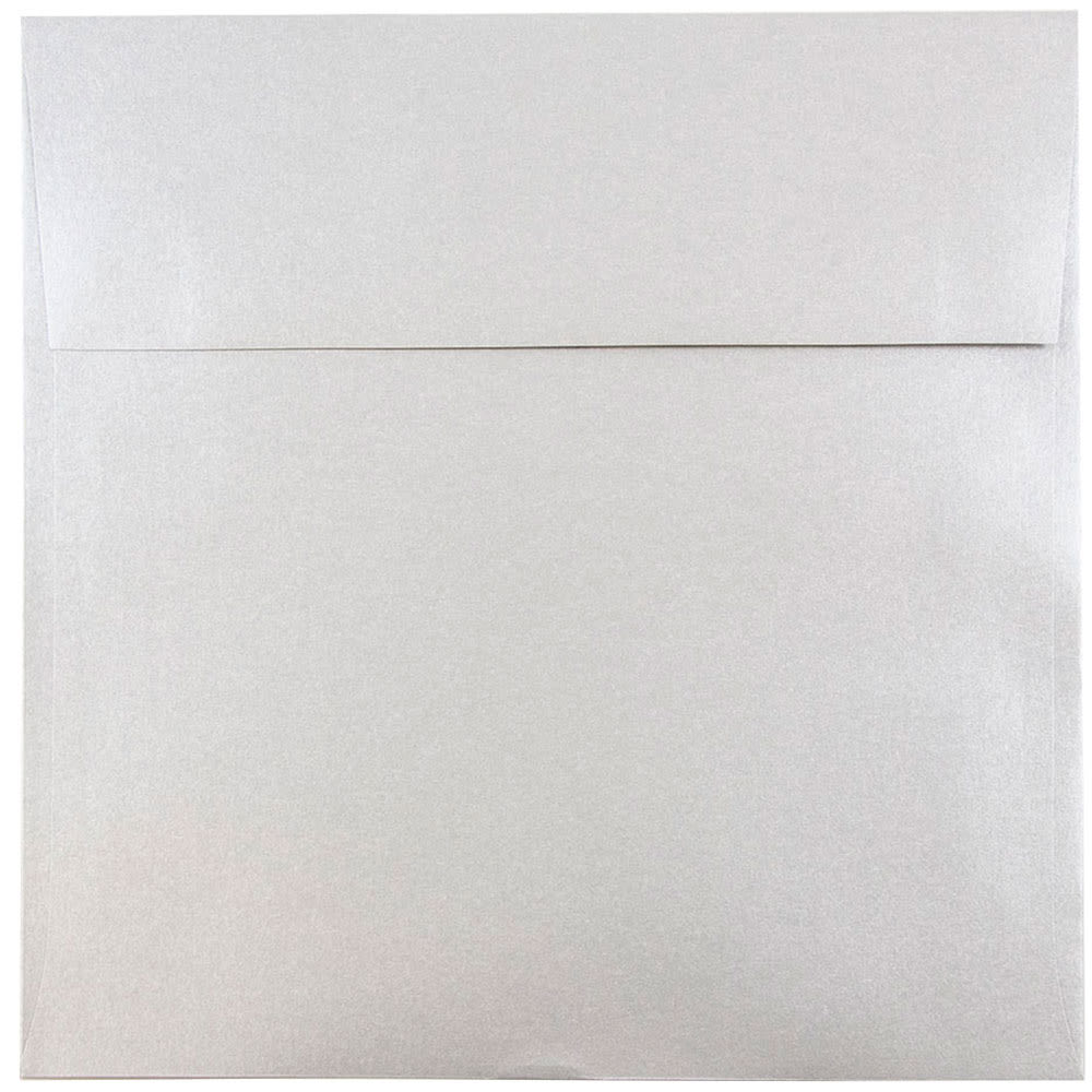 JAM Paper Square Stardream Metallic Envelopes, 8 1/2in x 8 1/2in, Gummed Seal, Silver, Pack Of 25