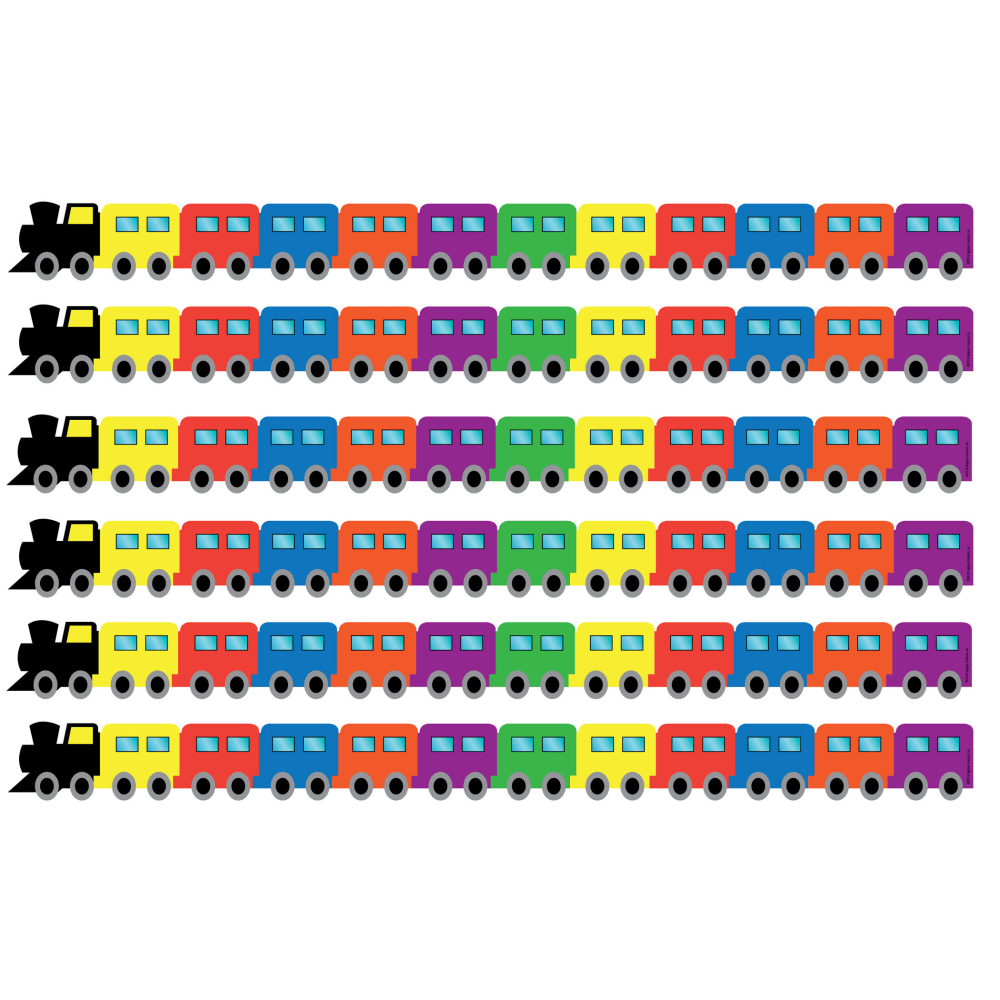 Hygloss Borders, Die-Cut, Train, 36' Per Pack, Set Of 6 Packs