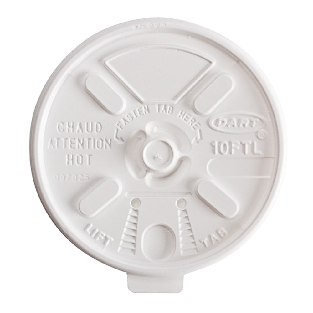 Dart Lift-n-Lock Coffee Cup White Lids - Dome - Plastic - 1000 / Carton - White