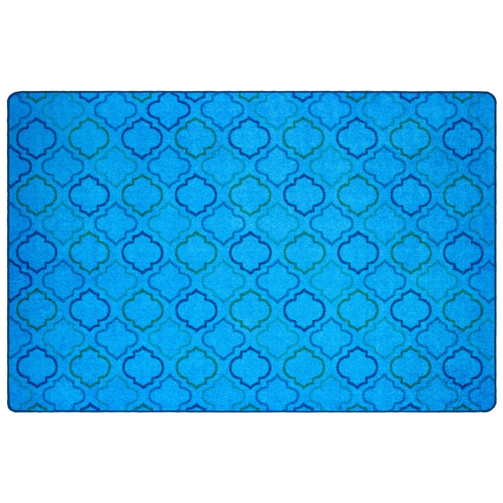 Carpets for Kids Pixel Perfect Collection Mellow Morocco Activity Rug, 4ft x 6ft, Blue