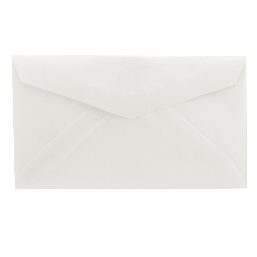 JAM Paper Translucent Vellum Invitation Envelopes, 2 Pay, 2 1/2in x 4 1/4in, Gummed Seal, Clear, Pack Of 25