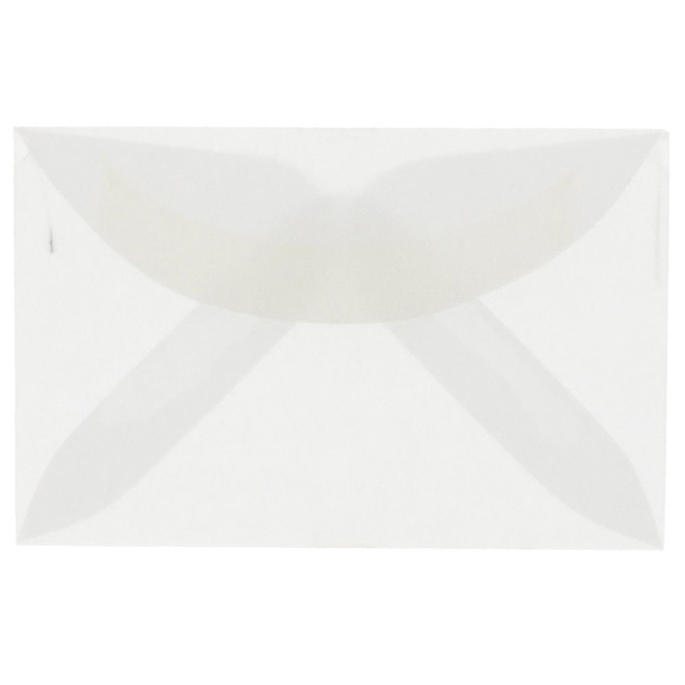 JAM Paper Booklet Mini Envelopes, #3 Drug, Gummed Seal, Clear, Pack Of 25