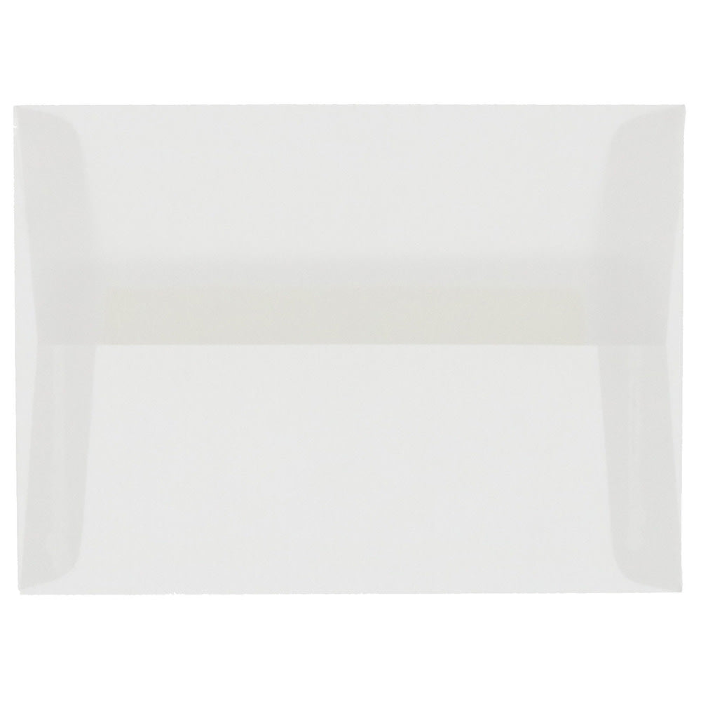 JAM Paper Booklet Envelopes, #4 Bar (A1), Gummed Seal, Clear, Pack Of 25