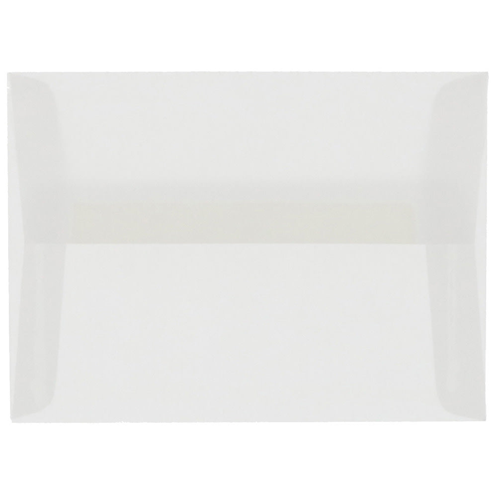 JAM Paper Booklet Invitation Envelopes, A6, Gummed Seal, Clear Translucent, Pack Of 25