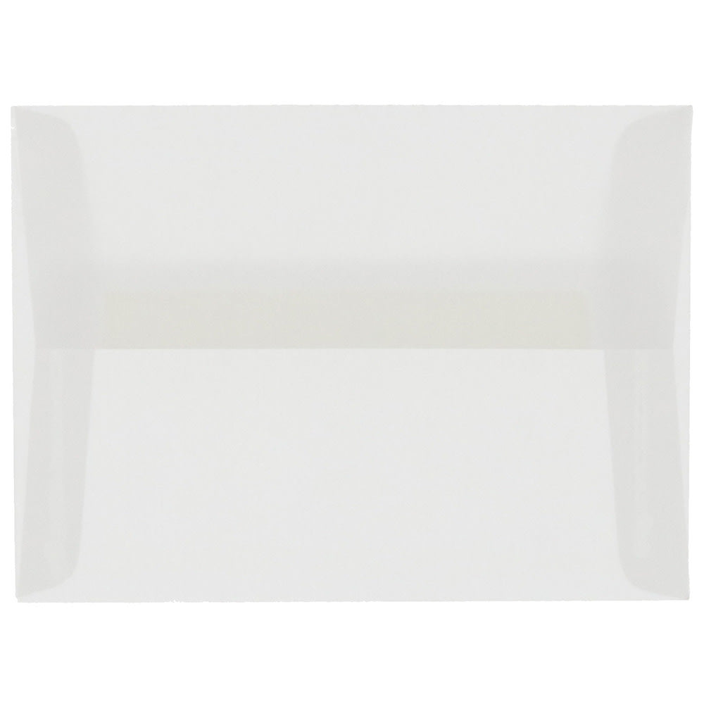 JAM Paper Booklet Invitation Envelopes, A7, Gummed Seal, Clear Translucent, Pack Of 25