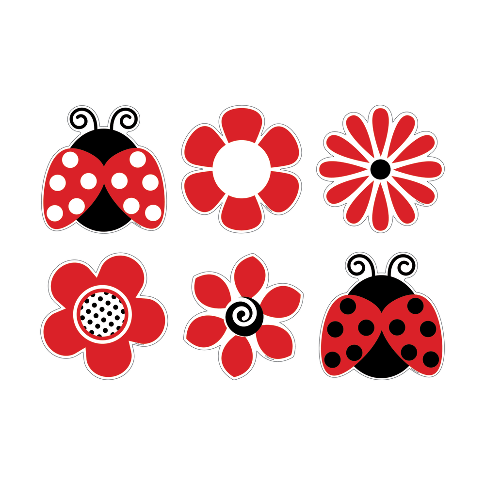 Barker Creek Accents, Ladybugs Posies, Pack Of 36