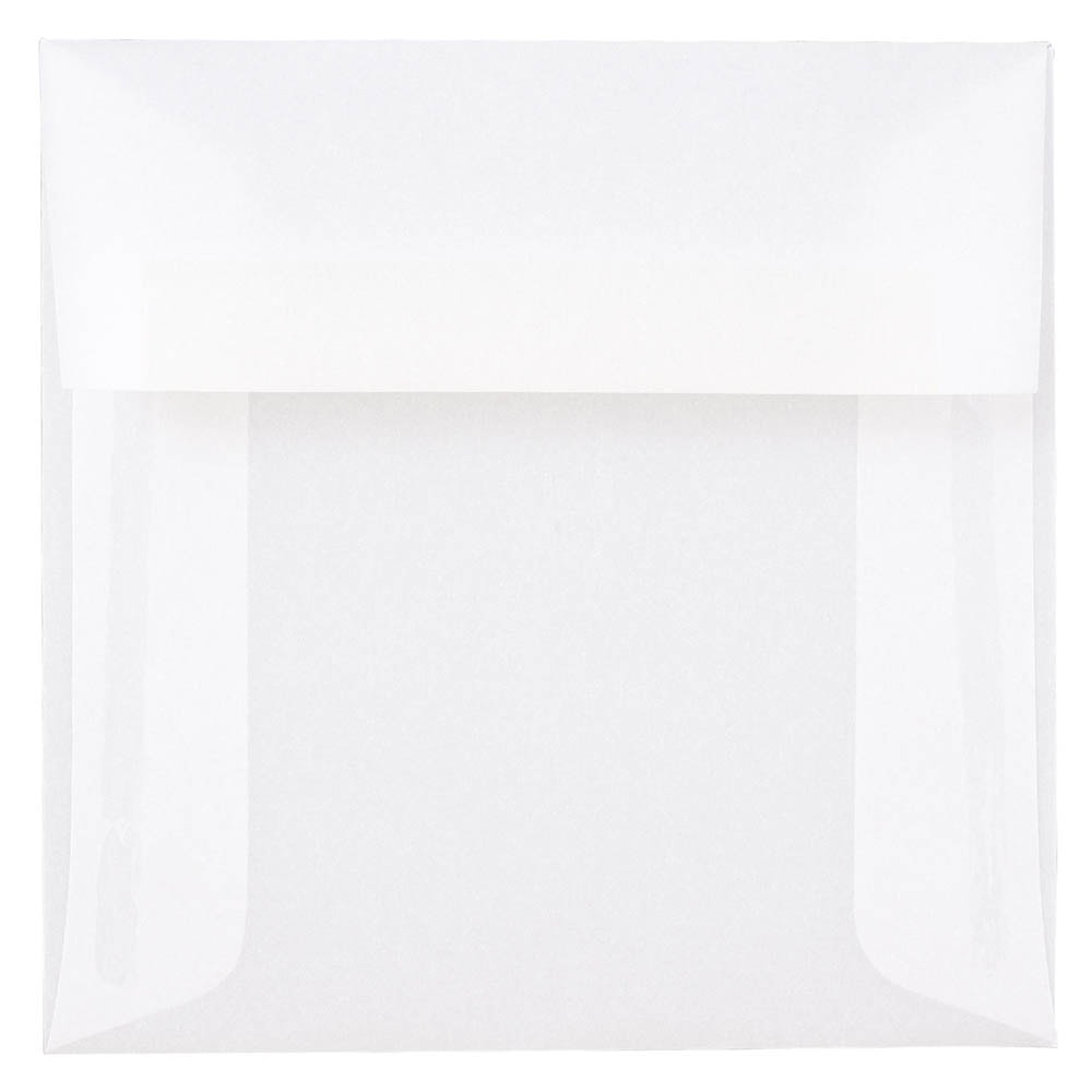 JAM Paper Translucent Vellum Invitation Envelopes, #5 Gummed Seal, Clear, Pack Of 25
