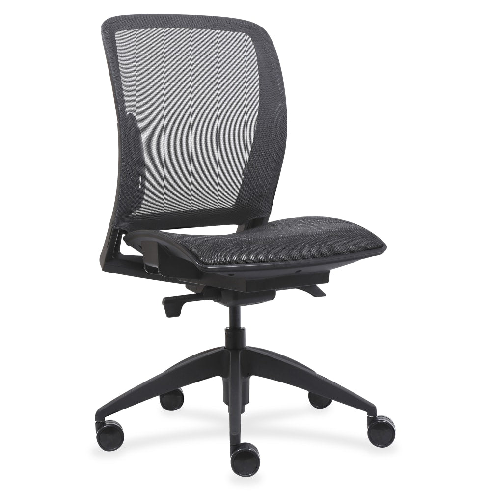 Lorell Ergonomic Mesh Armless Mid-Back Chair, Black