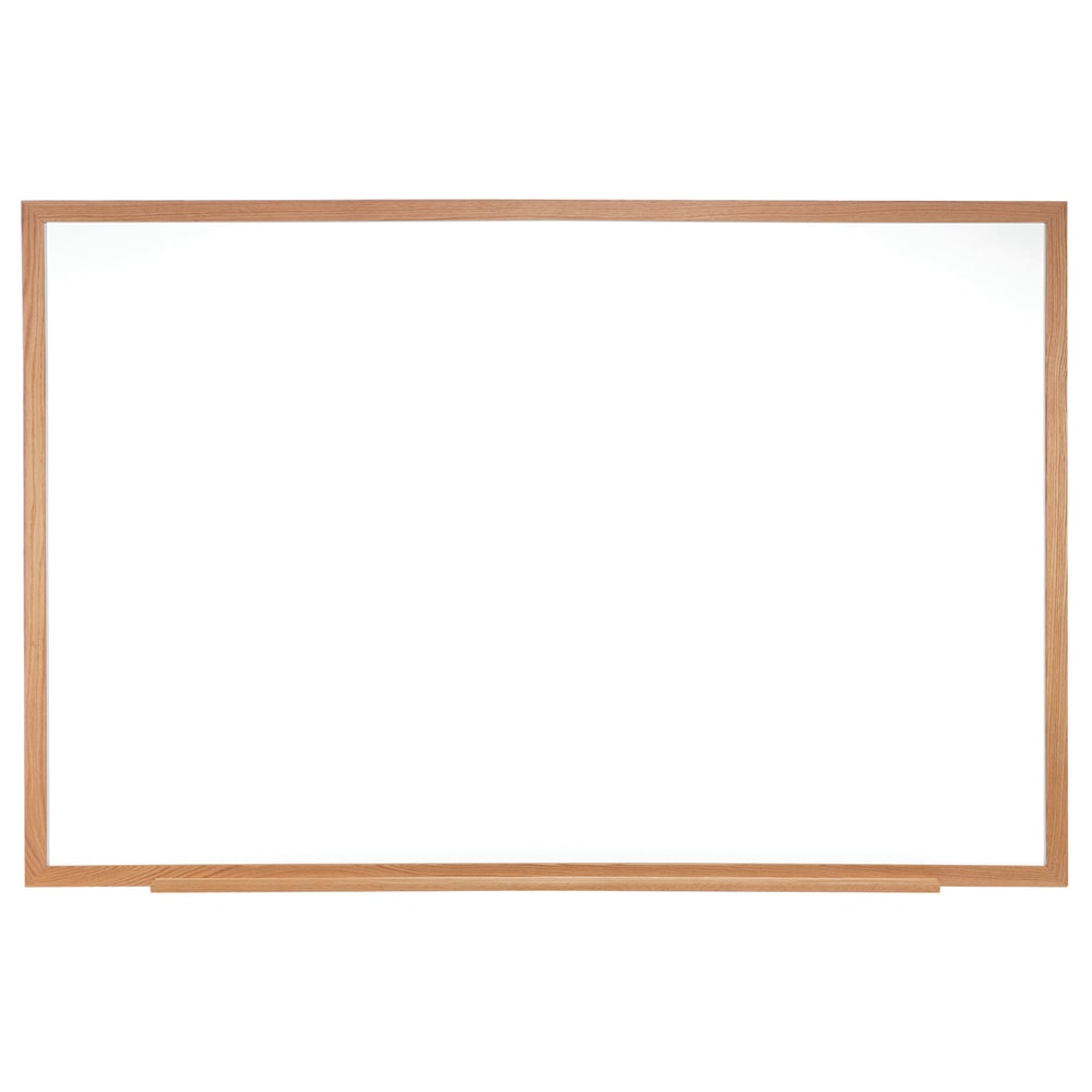 Ghent Melamine Dry-Erase Whiteboard, 24in x 36in, Wood Frame With Brown Finish