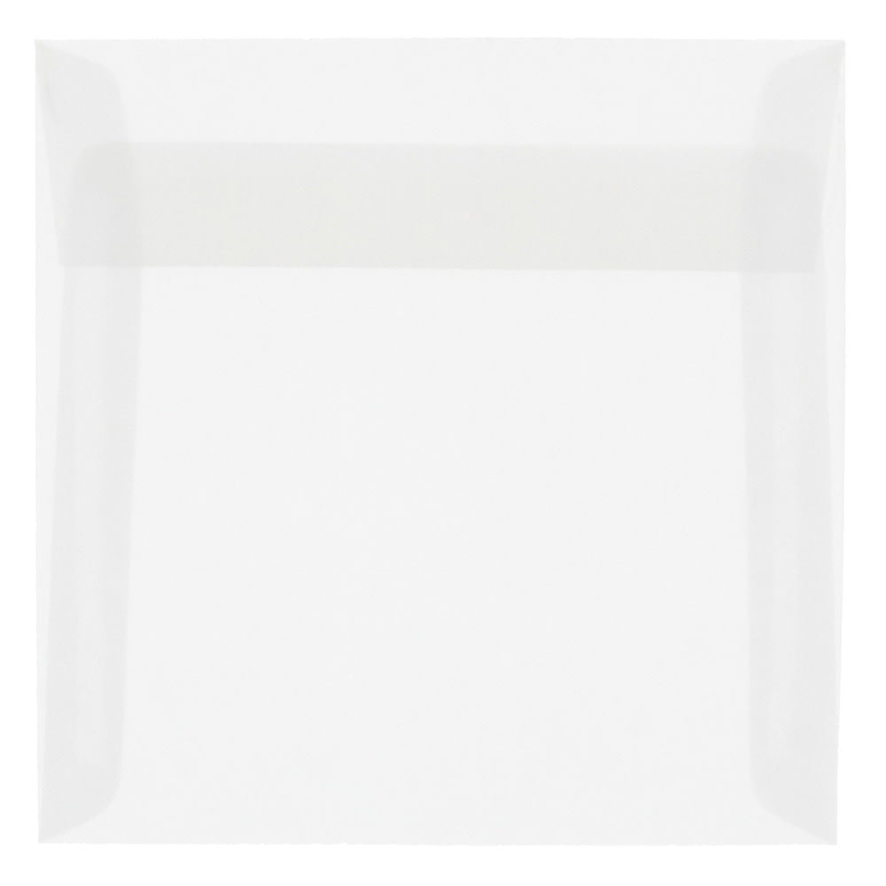 JAM Paper Translucent Vellum Invitation Envelopes, 8 1/2in x 8 1/2in, Gummed Seal, Clear, Pack Of 25