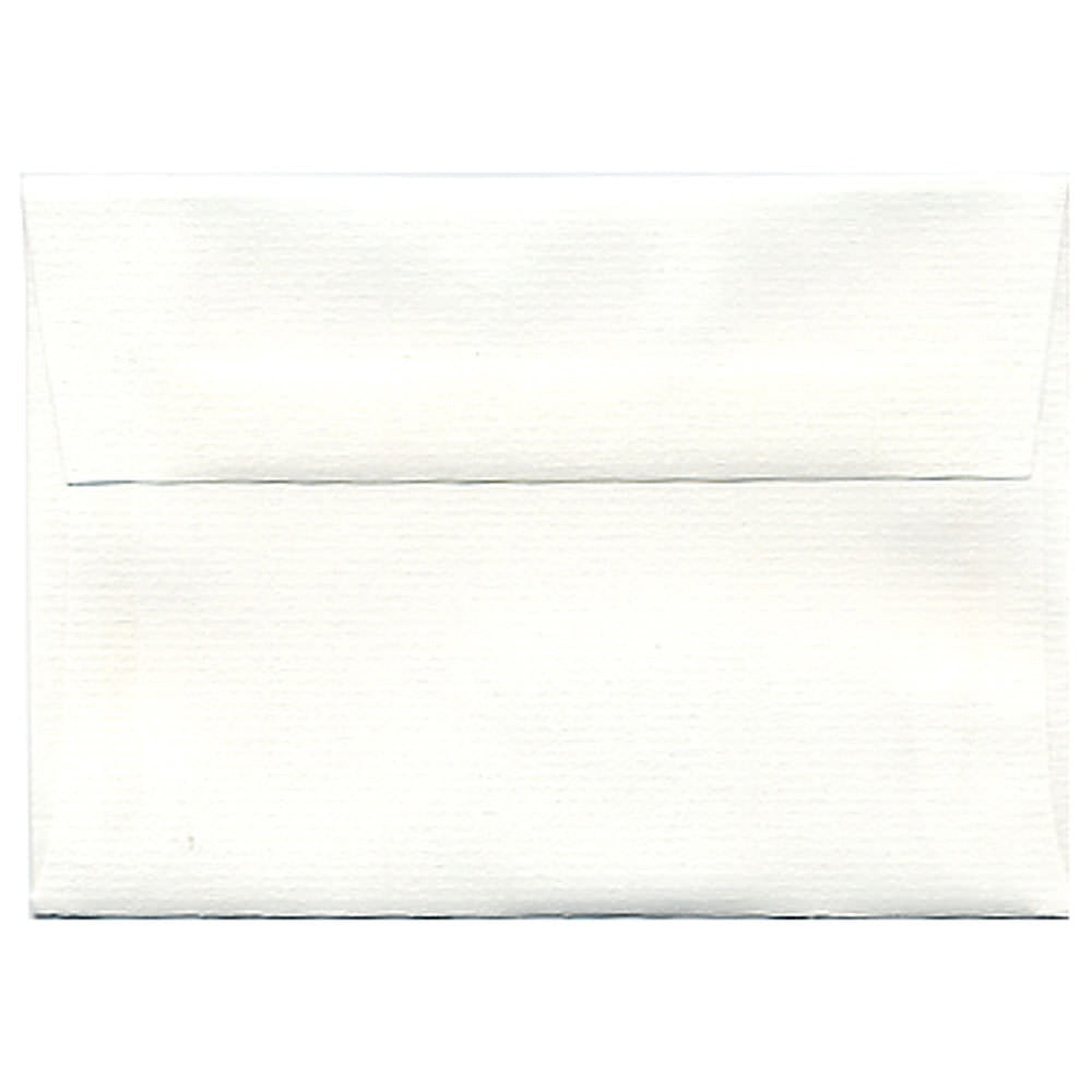 JAM Paper Booklet Envelopes (Strathmore Paper), #4 Bar (A1), Gummed Seal, Strathmore Bright White, Pack Of 25