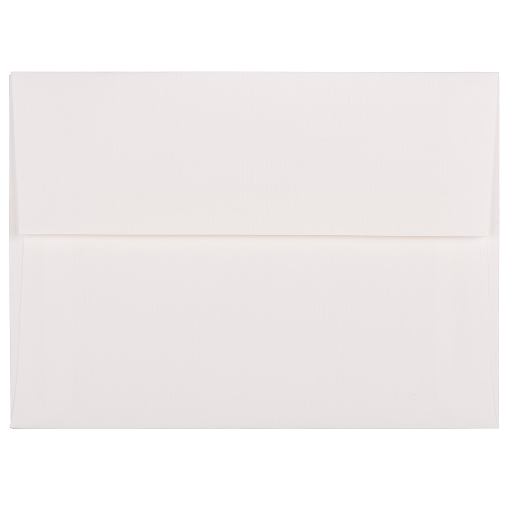 JAM Paper Booklet Invitation Envelopes, A6, Gummed Seal, Strathmore, Bright White Laid, Pack Of 25