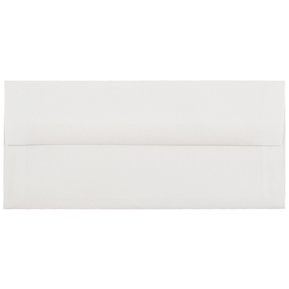 JAM PAPER #10 Business Strathmore Envelopes, 4 1/8in x 9 1/2in, Bright White Laid,Pack Of 25