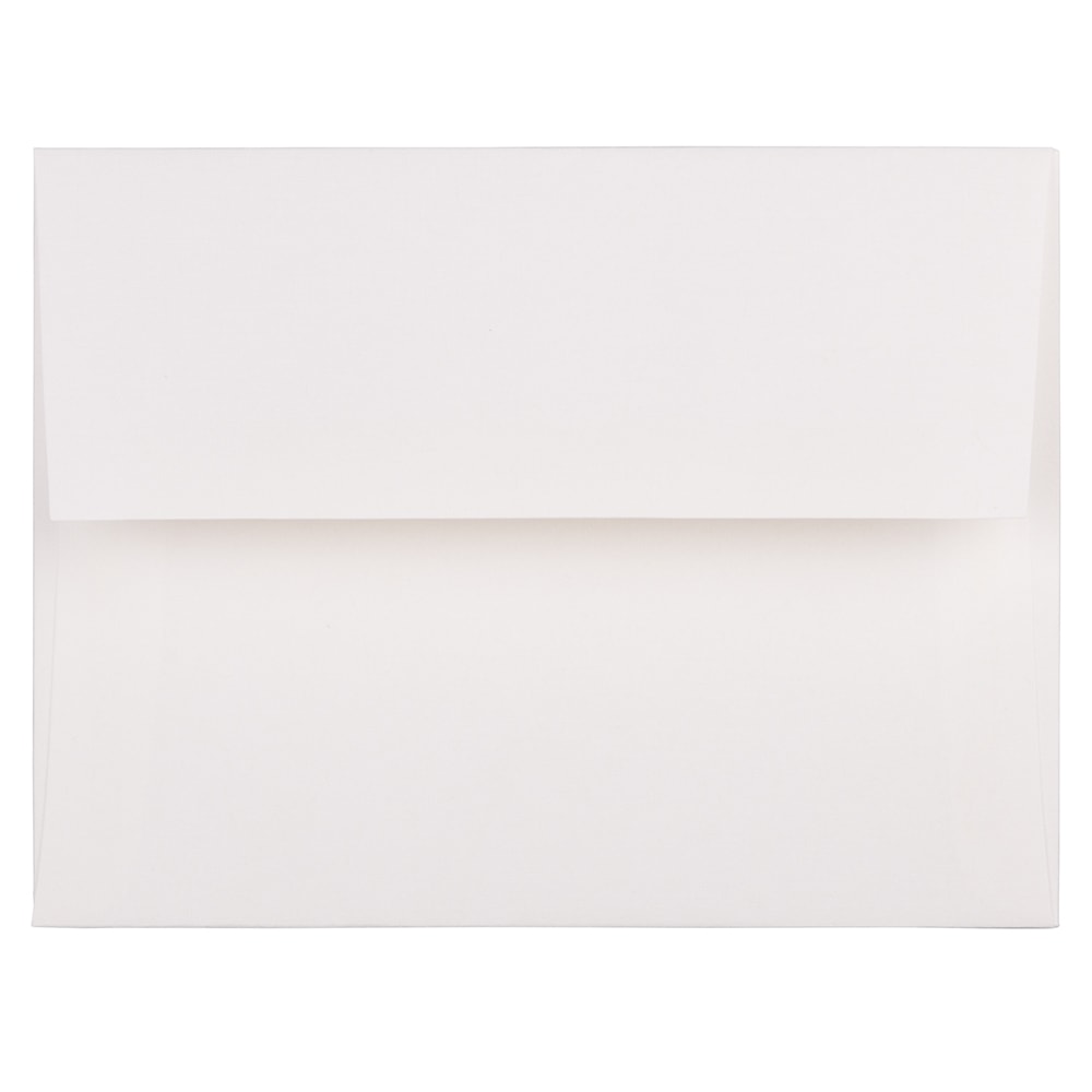 JAM Paper Booklet Invitation Envelopes, A2, Gummed Seal, 30% Recycled, Strathmore Bright White, Pack Of 25