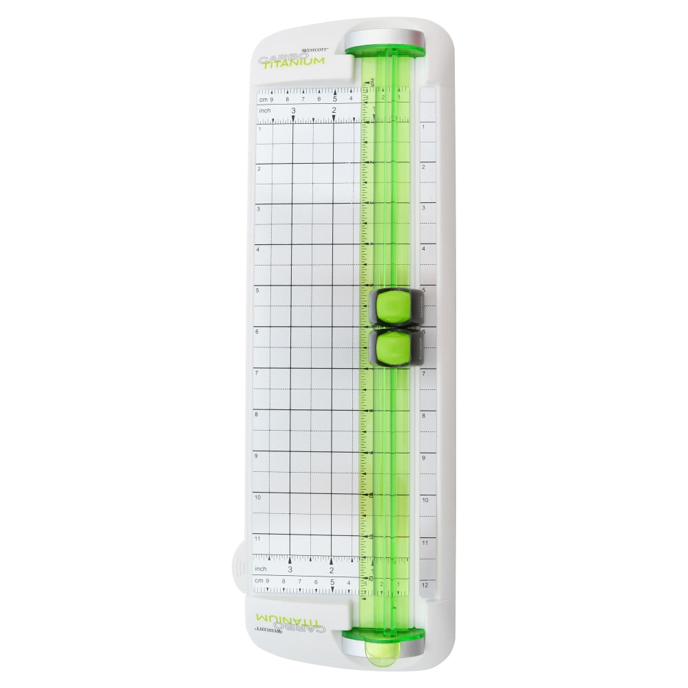 Westcott Carbo Titanium Personal Paper Trimmer, 12in, Green