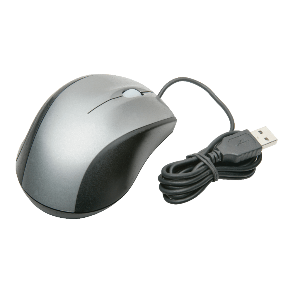SKILCRAFT Optical Ergonomic Mouse, Black/Silver (AbilityOne 7025-01-618-4138 )