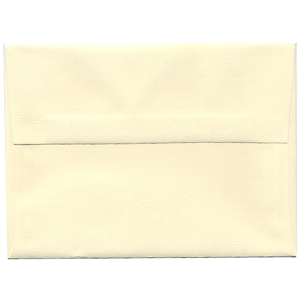 JAM Paper Booklet Invitation Envelopes, A6, Gummed Seal, Strathmore, Ivory Laid, Pack Of 25
