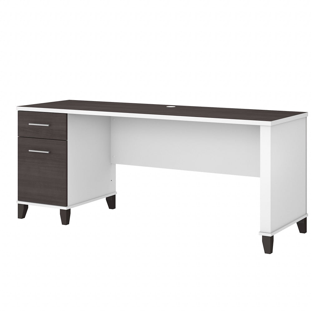 Bush Business Furniture Somerset 72inW Office Computer Desk With Drawers, Storm Gray/White, Standard Delivery