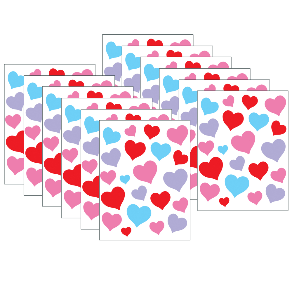 Teacher Created Resources Stickers, Charming Hearts, 120 Stickers Per Pack, Set Of 12 Packs