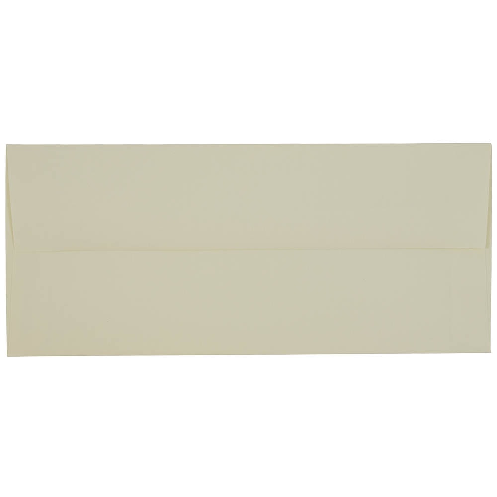JAM Paper Strathmore Booklet Envelopes, #10, Gummed Seal, Ivory Laid, Pack Of 25