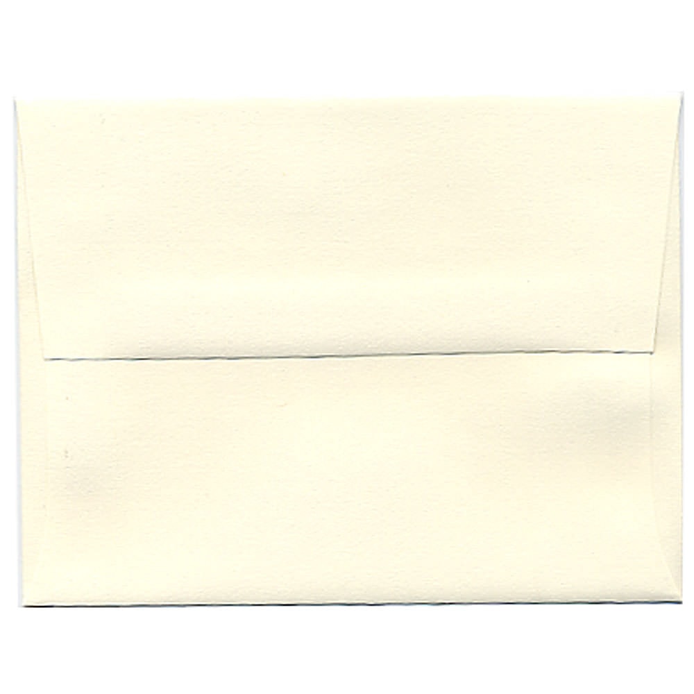 JAM Paper Booklet Invitation Envelopes, A2, Gummed Seal, Strathmore Natural White, Pack Of 25