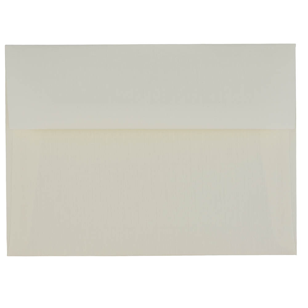 JAM Paper Booklet Invitation Envelopes, A7, Gummed Seal, Laid Finish, Strathmore Natural White, Pack Of 25