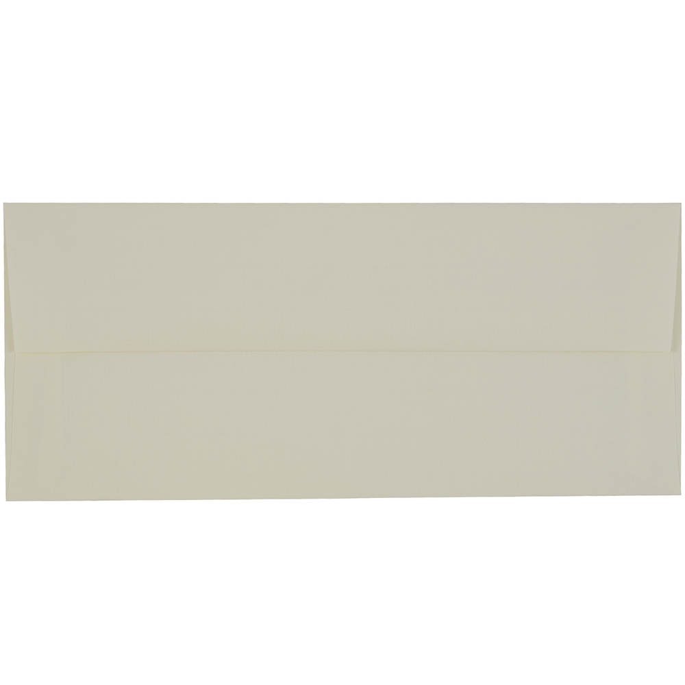 JAM PAPER #10 Business Strathmore Envelopes, 4 1/8in x 9 1/2in, Natural White Laid, Pack Of 25