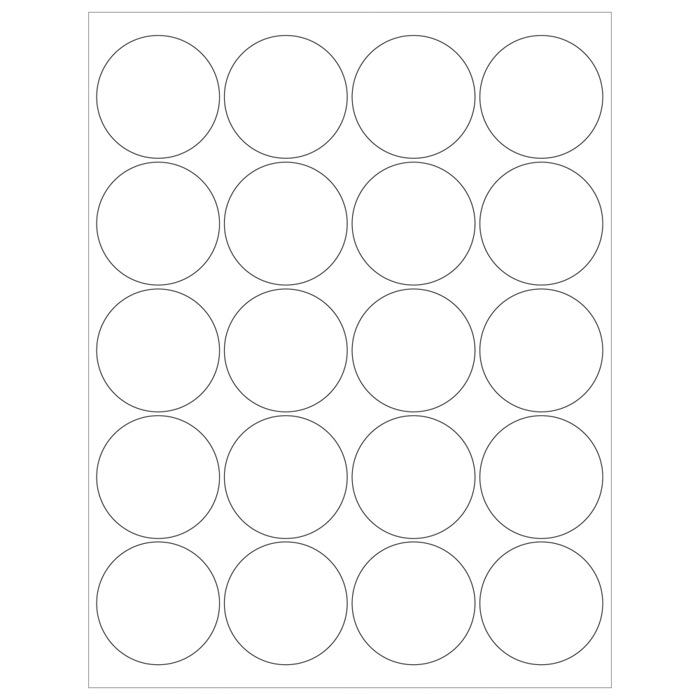 Tape Logic Inkjet/Laser Labels, LL145, Round, 2in, White, Case Of 2,000