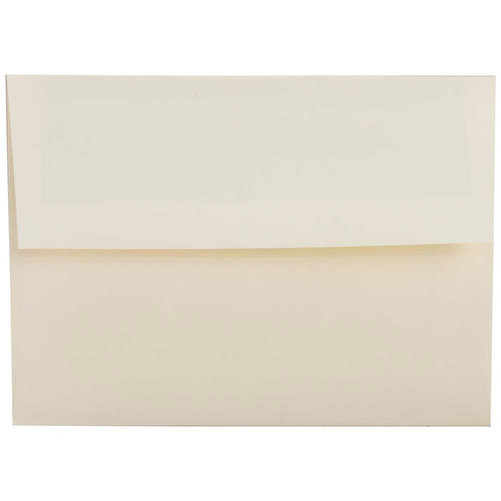 JAM Paper Booklet Invitation Envelopes, A2, Gummed Seal, 30% Recycled, Strathmore Natural White, Pack Of 25