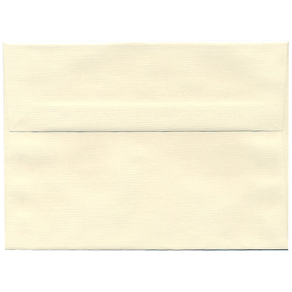 JAM Paper Booklet Invitation Envelopes, A7, Gummed Seal, 30% Recycled, Strathmore Natural White, Pack Of 25