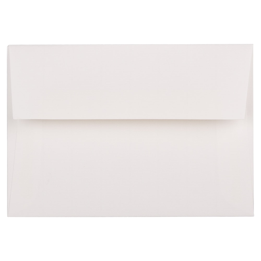JAM Paper Booklet Envelopes (Strathmore Paper), #4 Bar (A1), Gummed Seal, Strathmore Bright White Wove, Pack Of 25