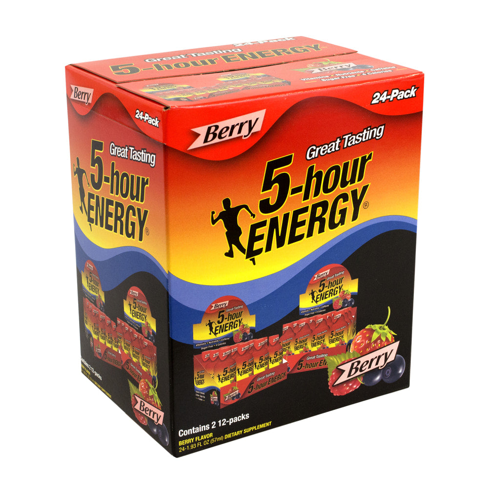 5-Hour Energy Berry, 1.93 Oz, 12 Bottles Per Pack, Box Of 2 Packs