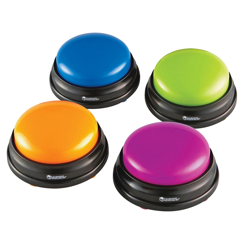 Learning Resources Plastic Answer Buzzers, 3-1/2in, Assorted Colors, Pack Of 4 Buzzers