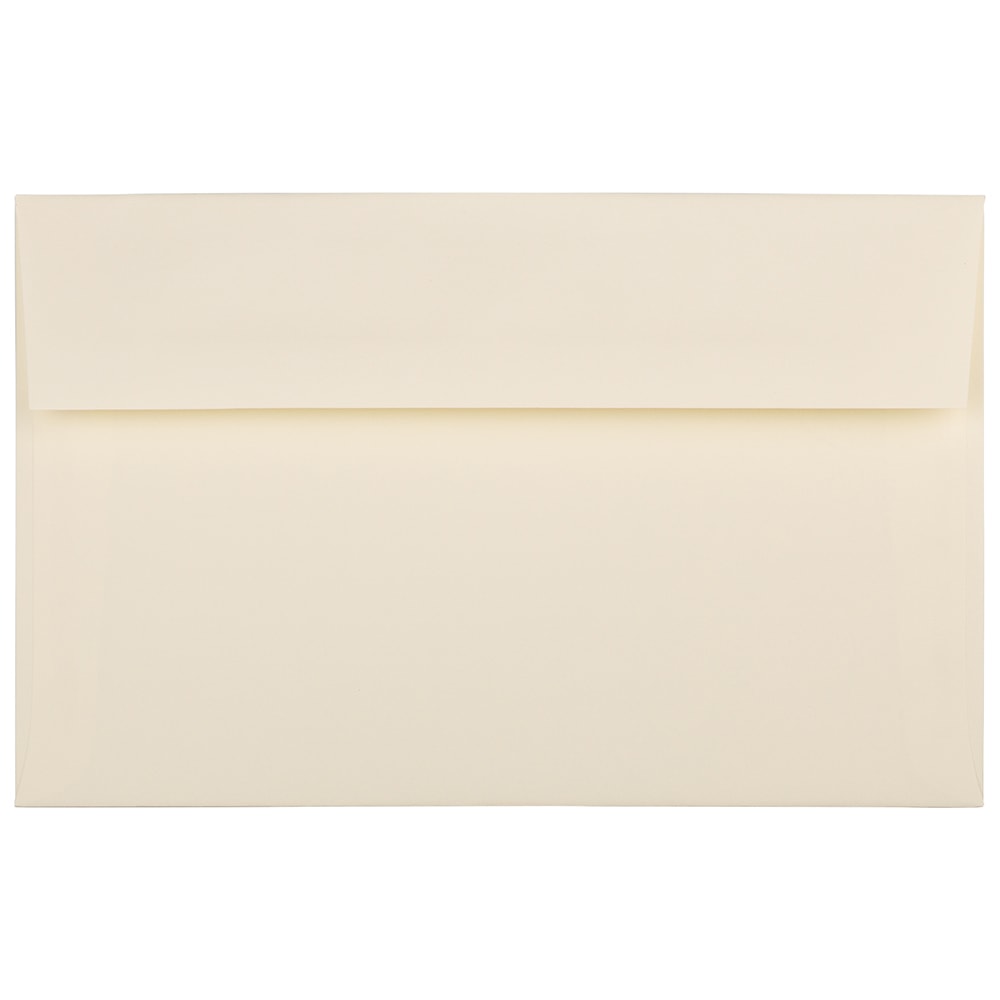 JAM Paper Booklet Invitation Envelopes, A10, Gummed Seal, Strathmore Ivory, Pack Of 25