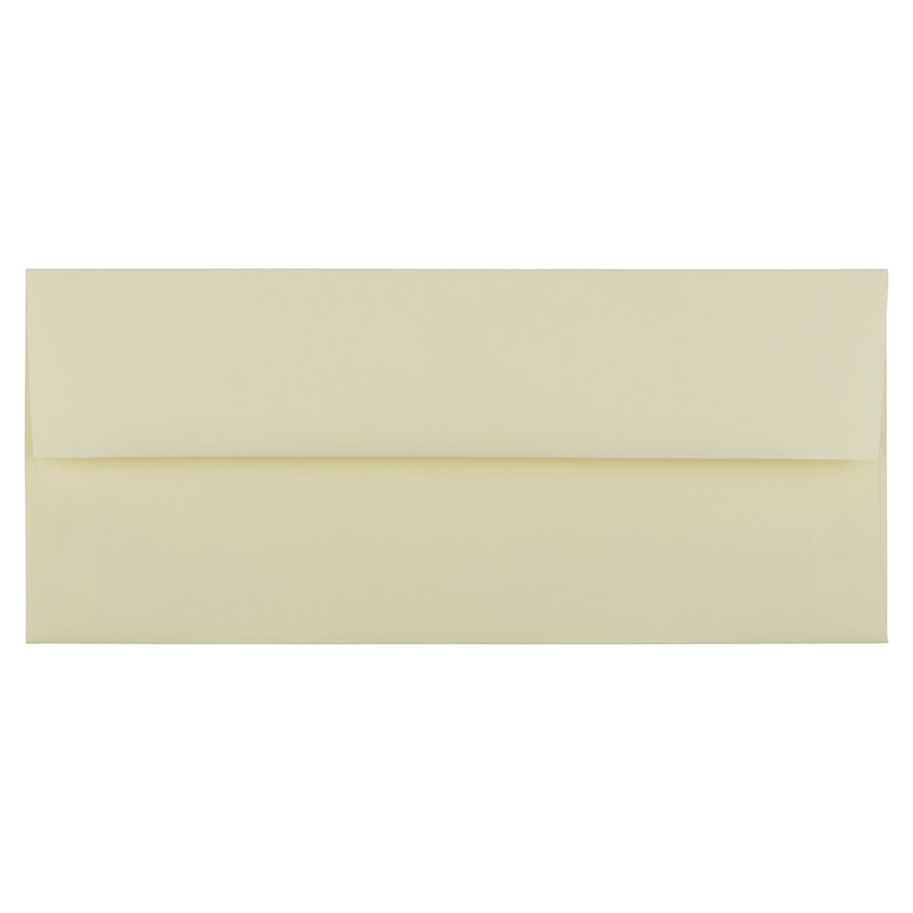 JAM PAPER #10 Business Strathmore Envelopes, 4 1/8in x 9 1/2in, Ivory Wove, Pack Of 25
