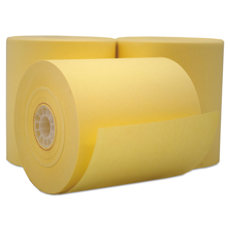 Impact Bond Paper Rolls, 3" X 165 Ft, Canary, 50/carton