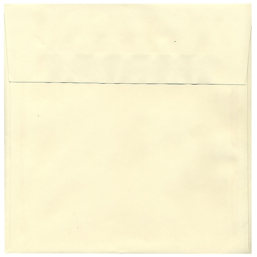 JAM Paper Strathmore Invitation Envelopes, 8 1/2in x 8 1/2in, Gummed Seal, Ivory, Pack Of 25