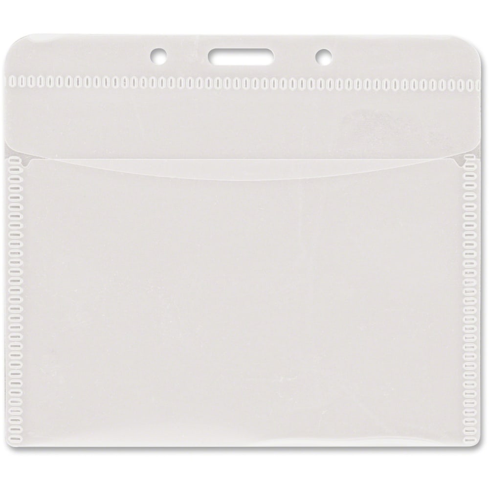 Advantus PVC-Free Horizontal Badge Holder - Support 4in x 3in Media - Horizontal - Polypropylene - 50 / Pack - Clear